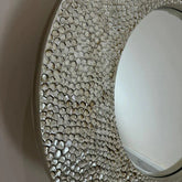 Ornate Round Rustic Mirror | White, Champagne, Silver Finish